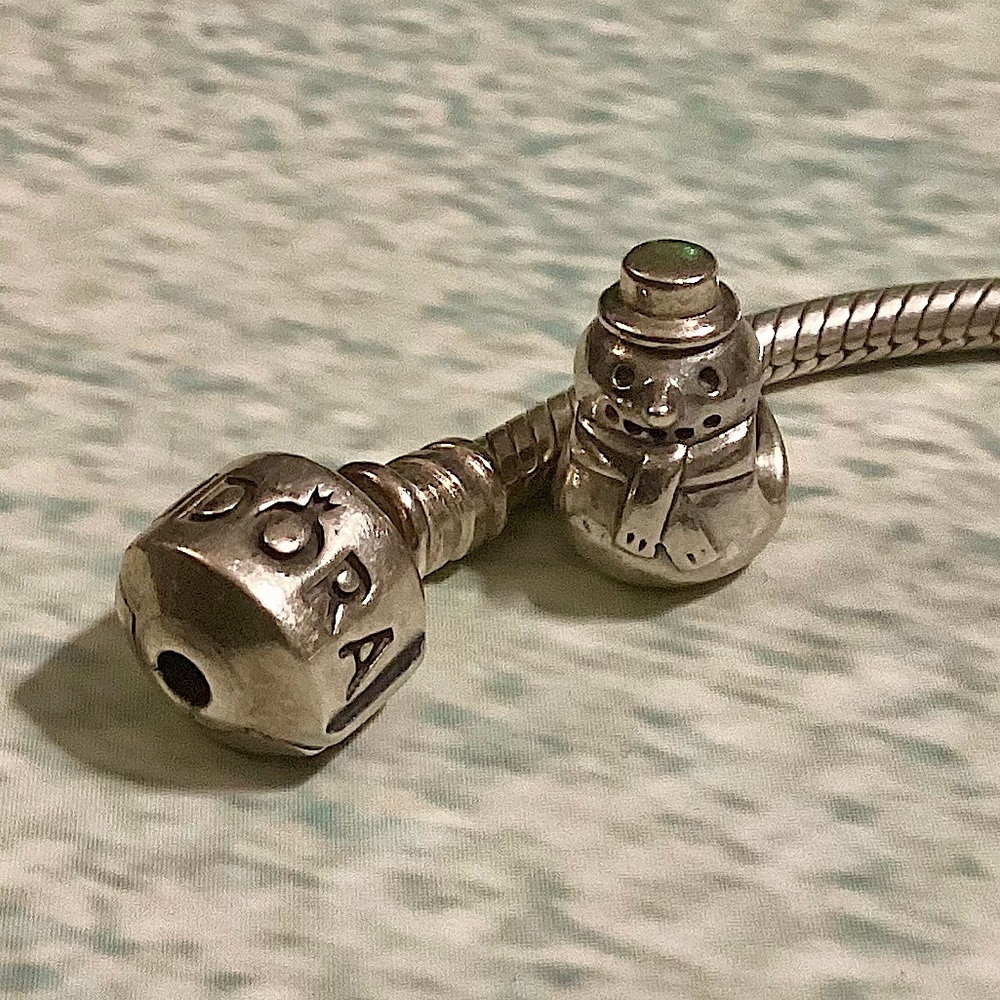 Authentic Pandora Snowman ALE S925 Sterling Silver Charm Bracelet Charm